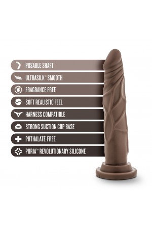 Dr. Skin Silicone - Dr. Carter - 7 Inch Dong With  Suction Cup - Chocolate