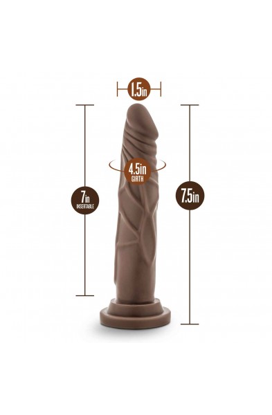 Dr. Skin Silicone - Dr. Carter - 7 Inch Dong With  Suction Cup - Chocolate