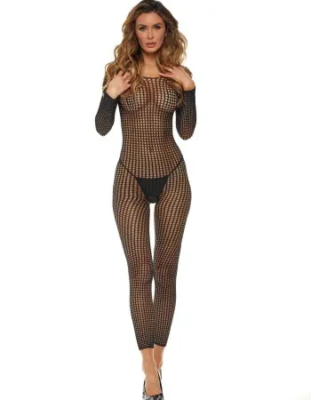 Crotchless Bodystocking - One Size - Black