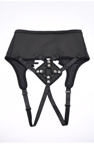 High Waisted Corset Strap on - Black