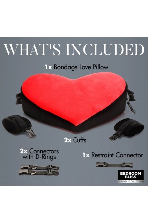 Bondage Love Pillow - Black/red