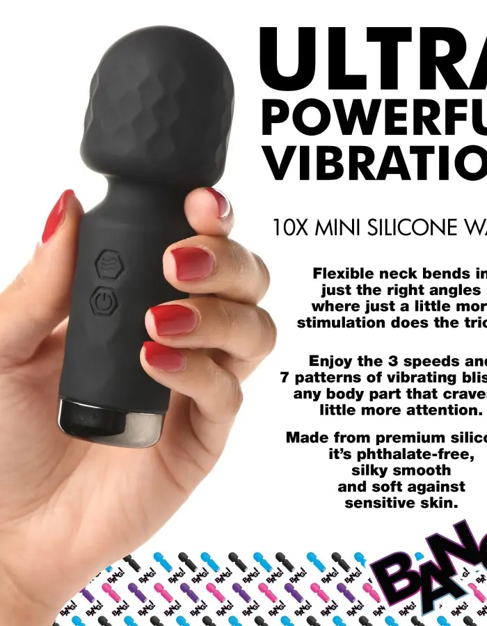 10x Mini Silicone Wand -  Black