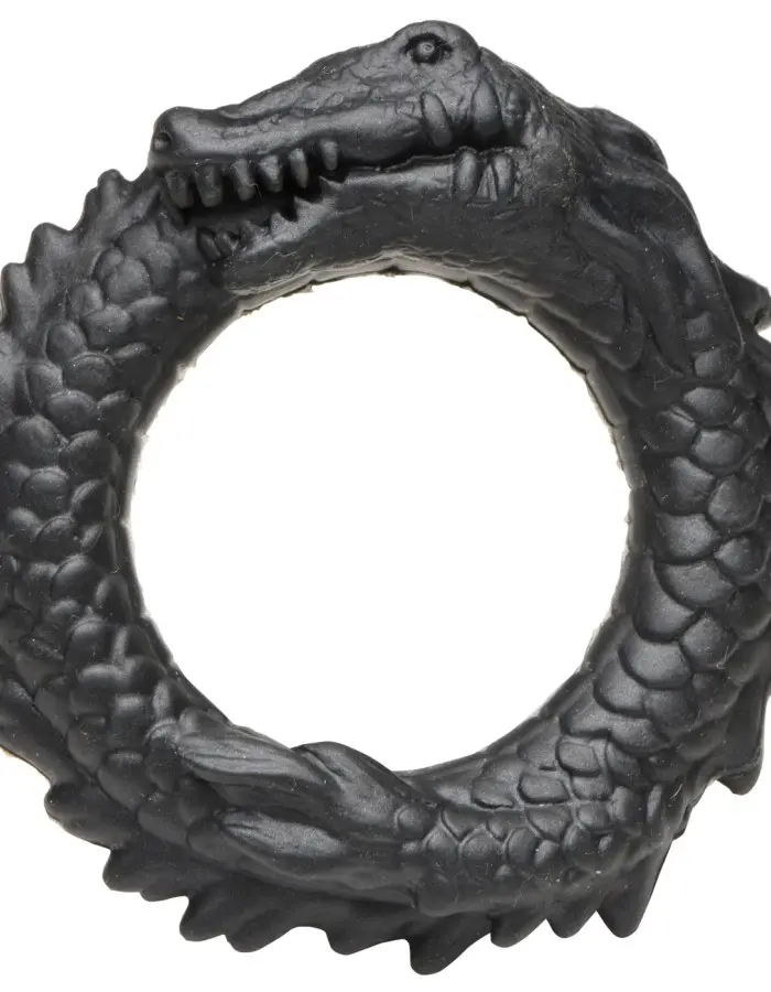 Black Caiman Silicone Cock Ring - Black