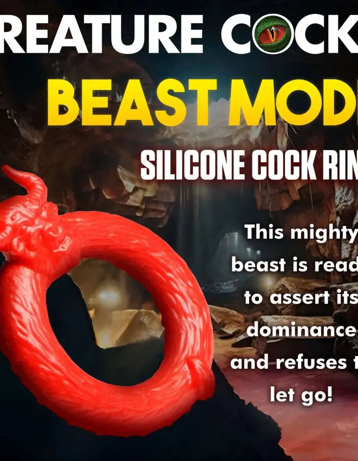 Beast Mode Silicone Cock Ring - Red