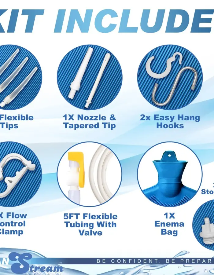Deluxe Shower Enema Kit - Blue
