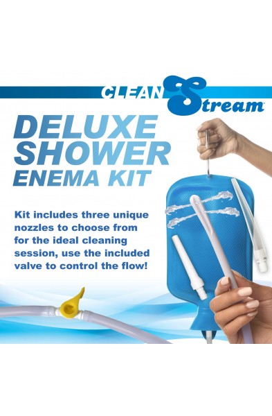 Deluxe Shower Enema Kit - Blue