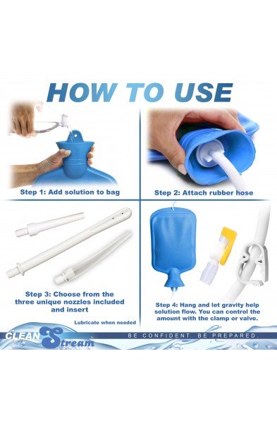 Deluxe Shower Enema Kit - Blue