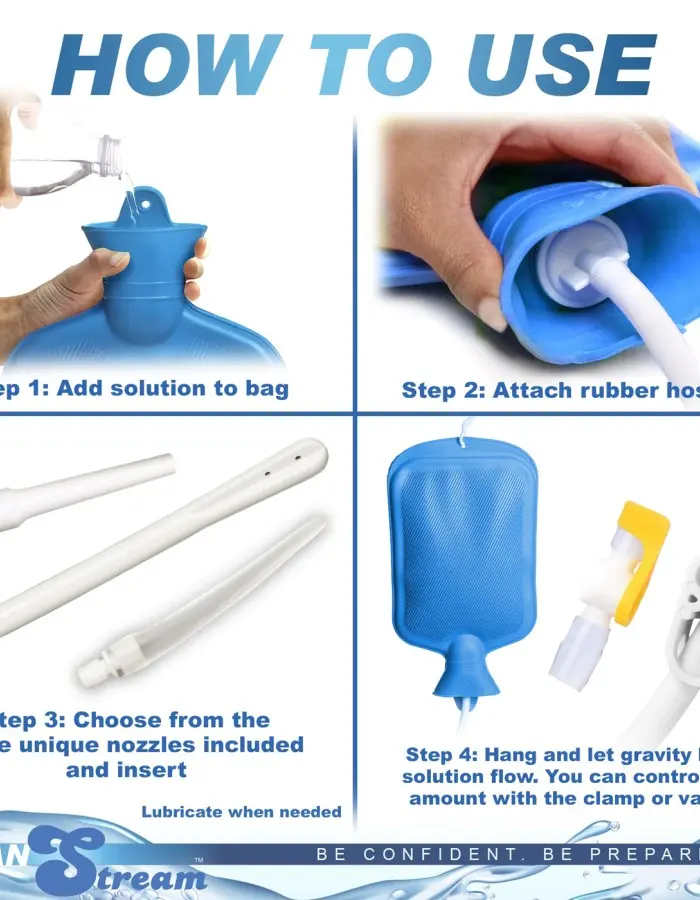 Deluxe Shower Enema Kit - Blue