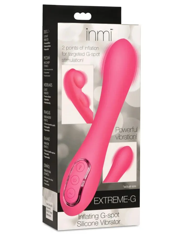 Extreme-G Inflating G-Spot Silicone Vibrator -  Pink