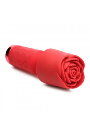 Pleasure Rose-Petite Mini Silicone Rose Wand - Red