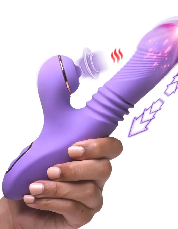Pro-Thrust Max 14x Thrusting and Pulsing Silicone  Rabbit - Purple