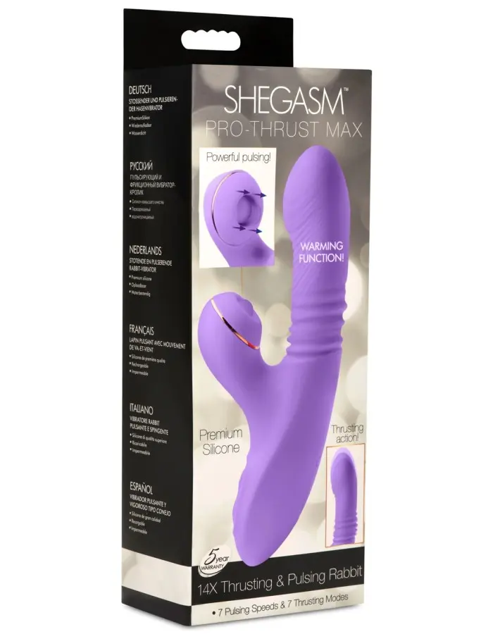 Pro-Thrust Max 14x Thrusting and Pulsing Silicone  Rabbit - Purple