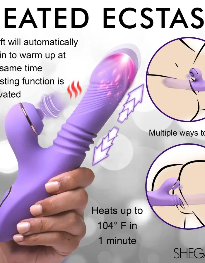 Pro-Thrust Max 14x Thrusting and Pulsing Silicone  Rabbit - Purple