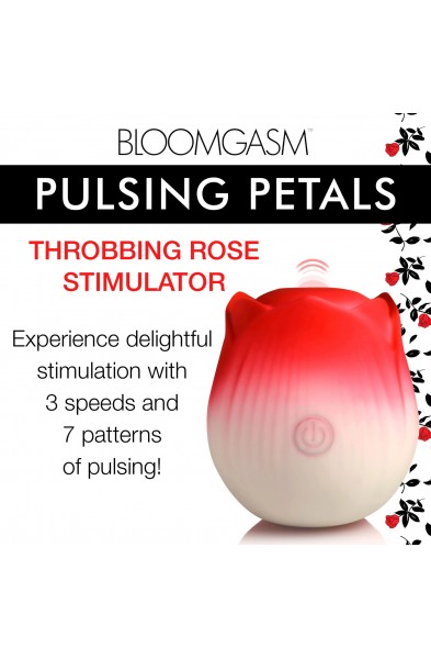 Pulsing Petals Throbbing Rose Stimulator - Red