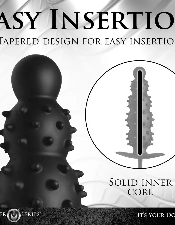 Ass Puffer Nubbed Inflatable Silicone Anal Plug -  Black