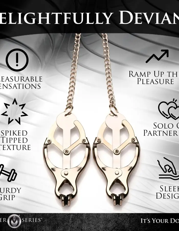Primal Spiked Clover Nipple Clamps - Silver