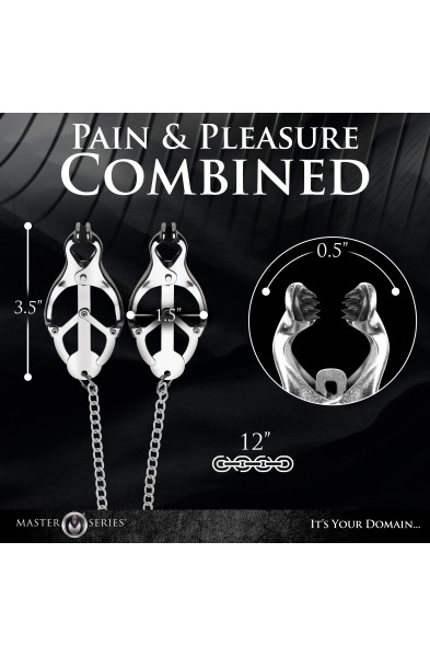 Primal Spiked Clover Nipple Clamps - Silver