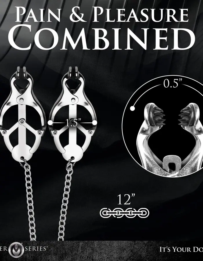 Primal Spiked Clover Nipple Clamps - Silver