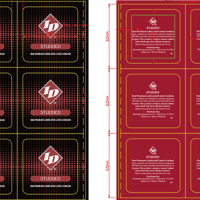 Studded Condom Bag of 144 Pcs