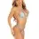 2 Pc Rhinestone Bikini Top and Side Tie Thong  Panty - One Size - Baby Blue