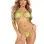 Rhinestone Wrap Around Bikini Bodysuit - One Size - Neon Green
