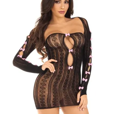2 Pc Sweetheart Striped Tube Dress - One Size - Black