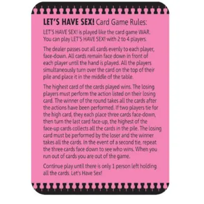 Lets Have Sex Card Game
