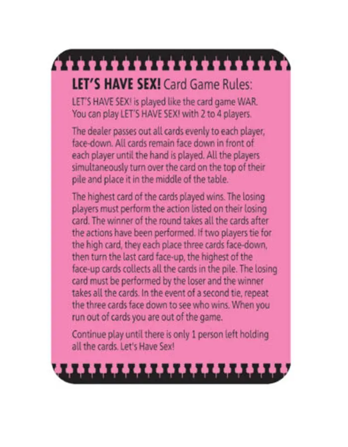 Lets Have Sex Card Game