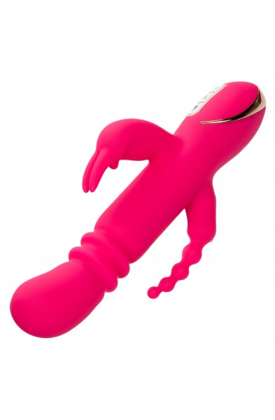 Jack Rabbit Signature Heated Silicone Triple  Fantasy Rabbit - Pink