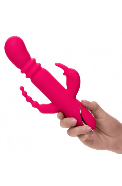 Jack Rabbit Signature Heated Silicone Triple  Fantasy Rabbit - Pink