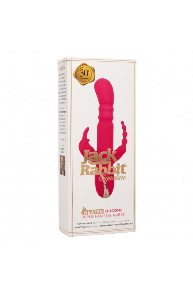 Jack Rabbit Signature Heated Silicone Triple  Fantasy Rabbit - Pink