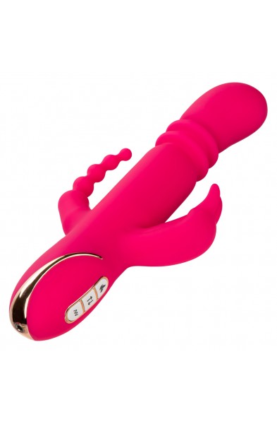 Jack Rabbit Signature Heated Silicone Triple  Fantasy Rabbit - Pink