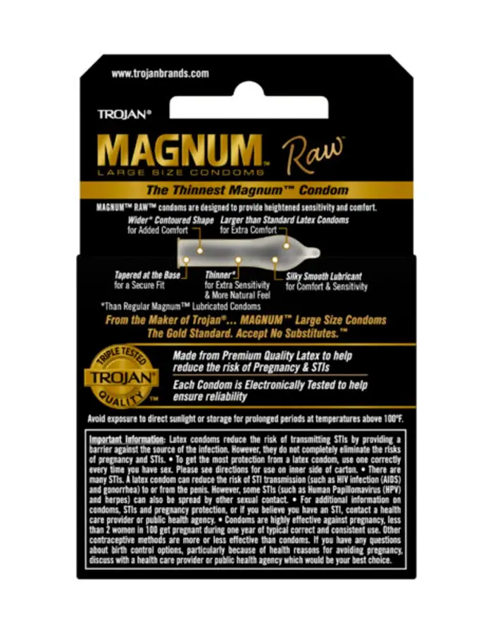 Trojan Magnum Raw 3 Ct Condoms
