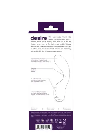 Desire Rechargeable G-Spot Vibe - Purple
