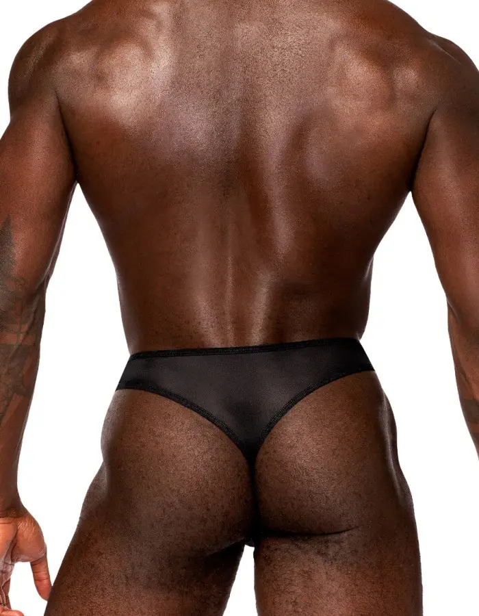 Sassy Lace - Open Ring Thong - Small/medium -  Black