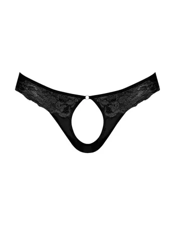 Sassy Lace - Open Ring Thong - Small/medium -  Black