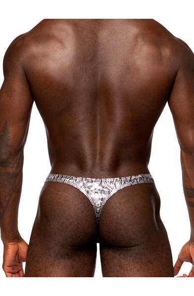 Snaked - Criss Cross Thong - Large/x-Large - Silver/black