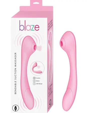 Blaze Bendable Suction Massager - Pink