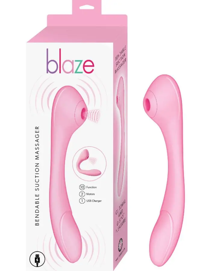 Blaze Bendable Suction Massager - Pink