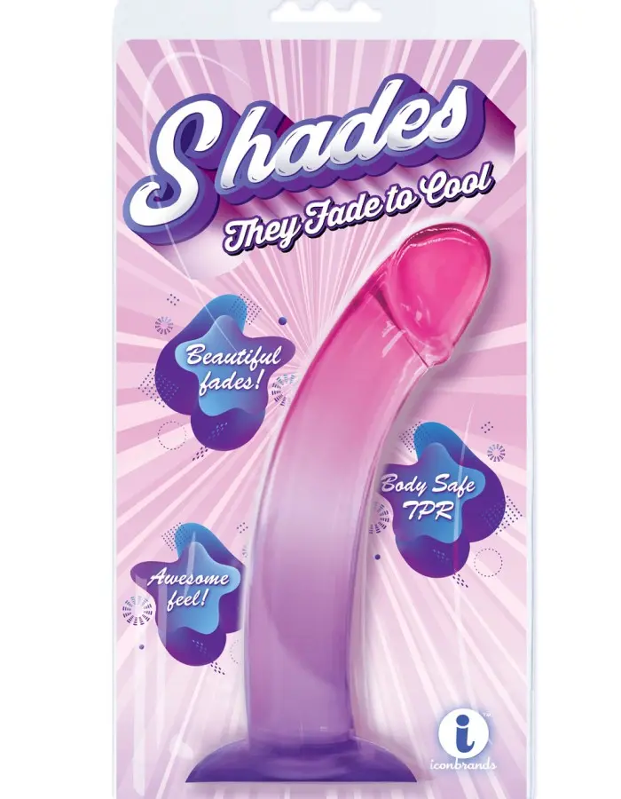 Shades, 8.25" Smoothie Jelly Tpr Gradient Dong - Purple and Pink