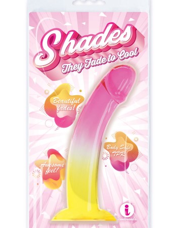 Shades, 8.25" Smoothie Jelly Tpr Gradient Dong - Pink and Yellow