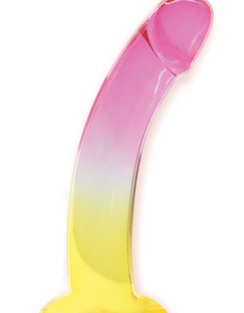 Shades, 8.25" Smoothie Jelly Tpr Gradient Dong - Pink and Yellow