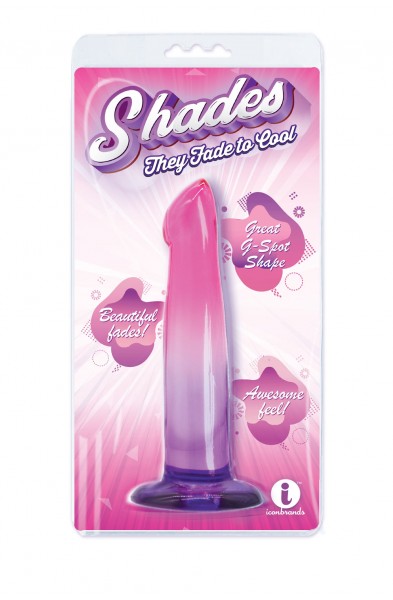 Shades, 6.25" G-Spot Jelly Tpr Gradient Dong - Pink and Purple