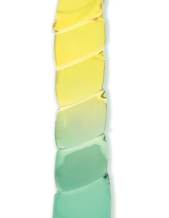 Shades, 7.5" Swirl Jelly Tpr Gradient Dong - Yellow and Mint