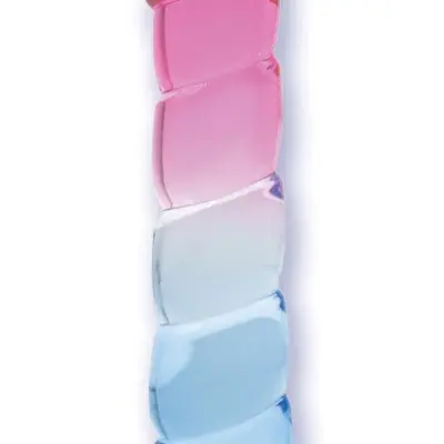Shades, 7.5" Swirl Jelly Tpr Gradient Dong - Pink and Blue