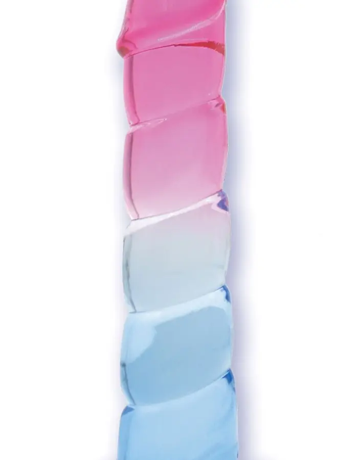 Shades, 7.5" Swirl Jelly Tpr Gradient Dong - Pink and Blue