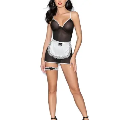 Private Maid 5 Pc Set - One Size - Black/white