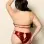Lame Teddy With Keyholes - Queen Size - Red