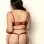 2 Pc Lame Bra and Panty - Queen Size - Red