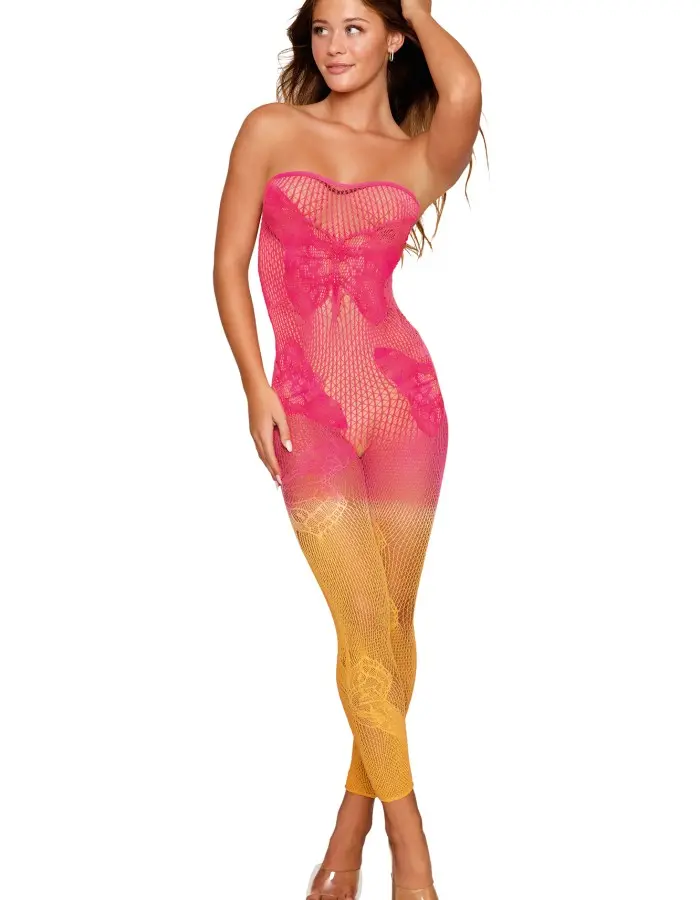 Versatile Bodystocking - One Size -  Watermelon/mimosa